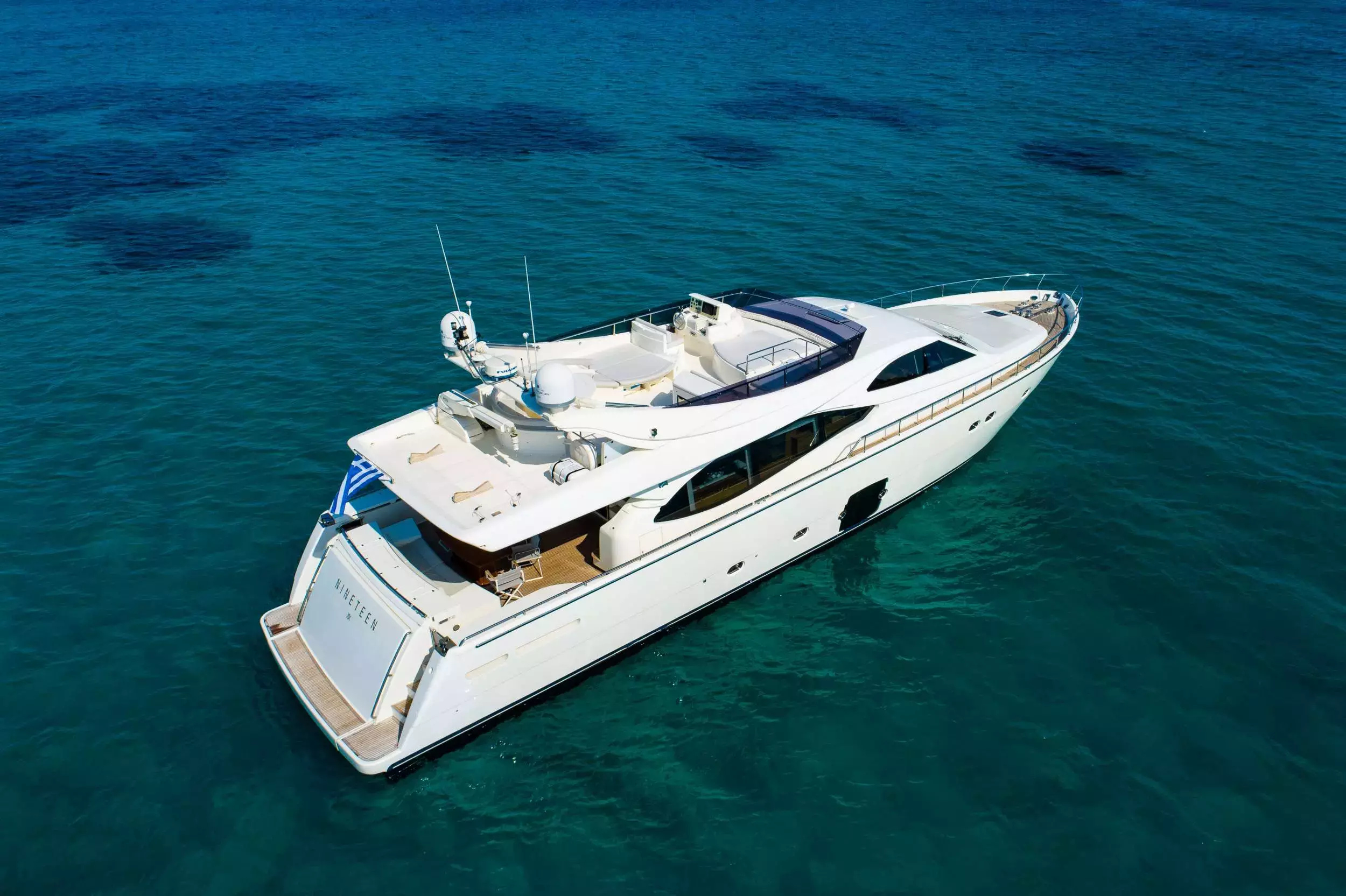 Nineteen by Ferretti - Special Offer for a private Motor Yacht Charter in Santorini with a crew