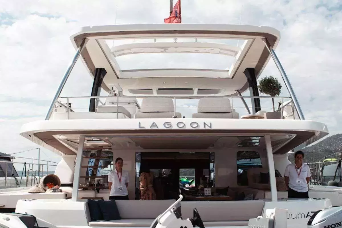 Valium by Lagoon - Special Offer for a private Power Catamaran Charter in Salamis with a crew