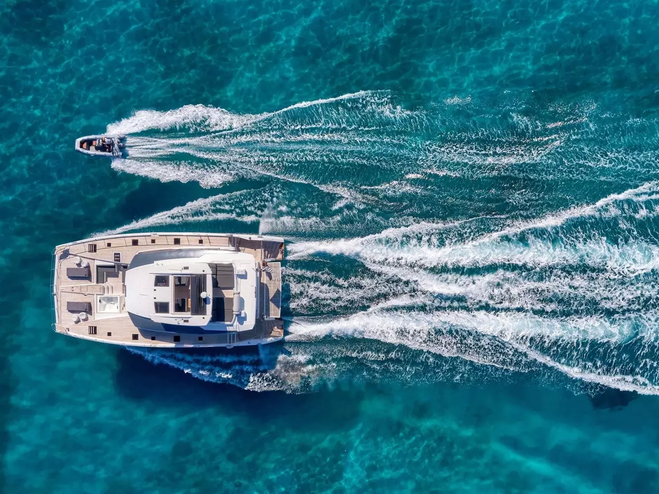 ChristAl MiO by Fountaine Pajot - Special Offer for a private Power Catamaran Charter in Santorini with a crew