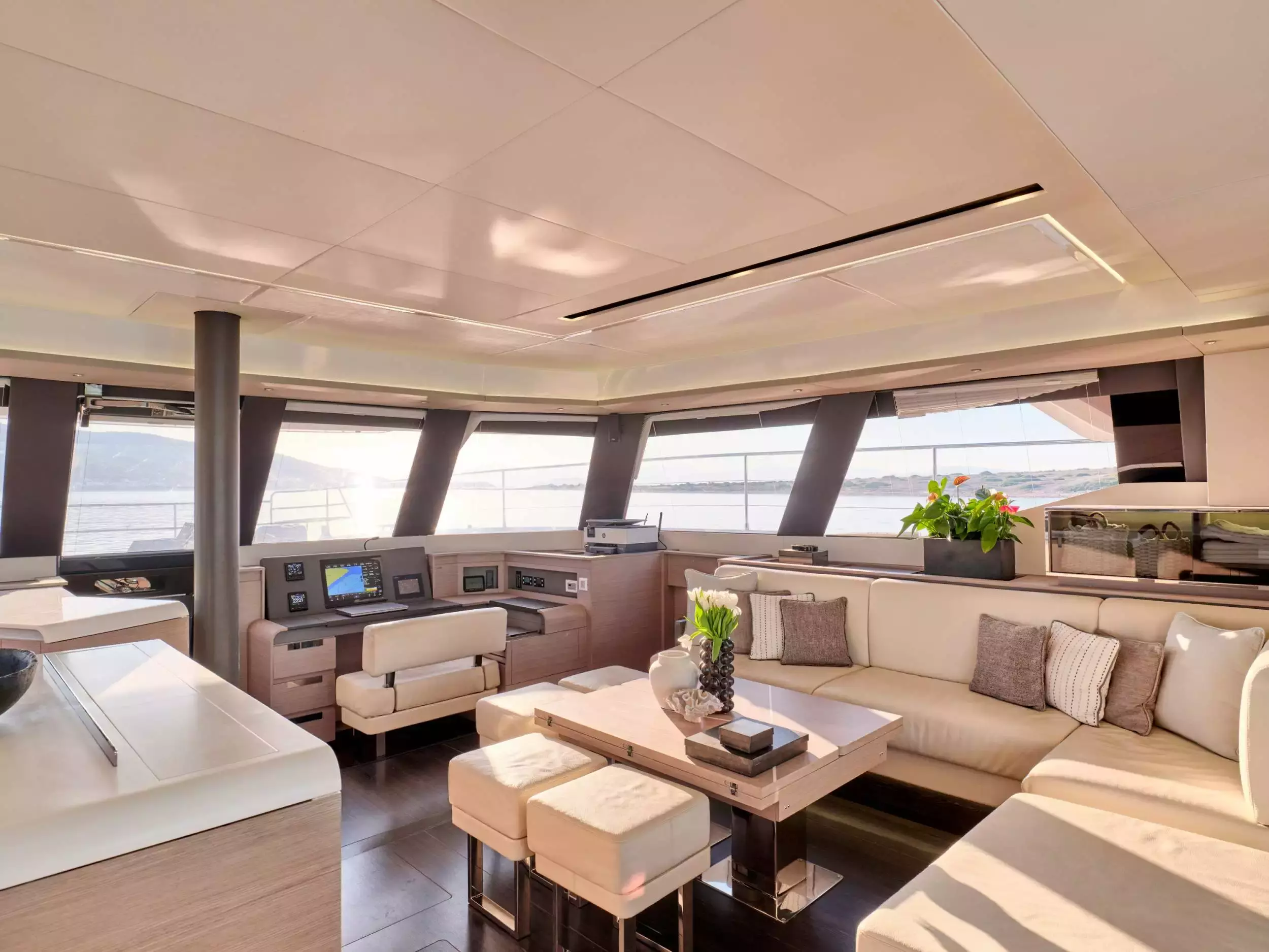 ChristAl MiO by Fountaine Pajot - Special Offer for a private Power Catamaran Charter in Santorini with a crew