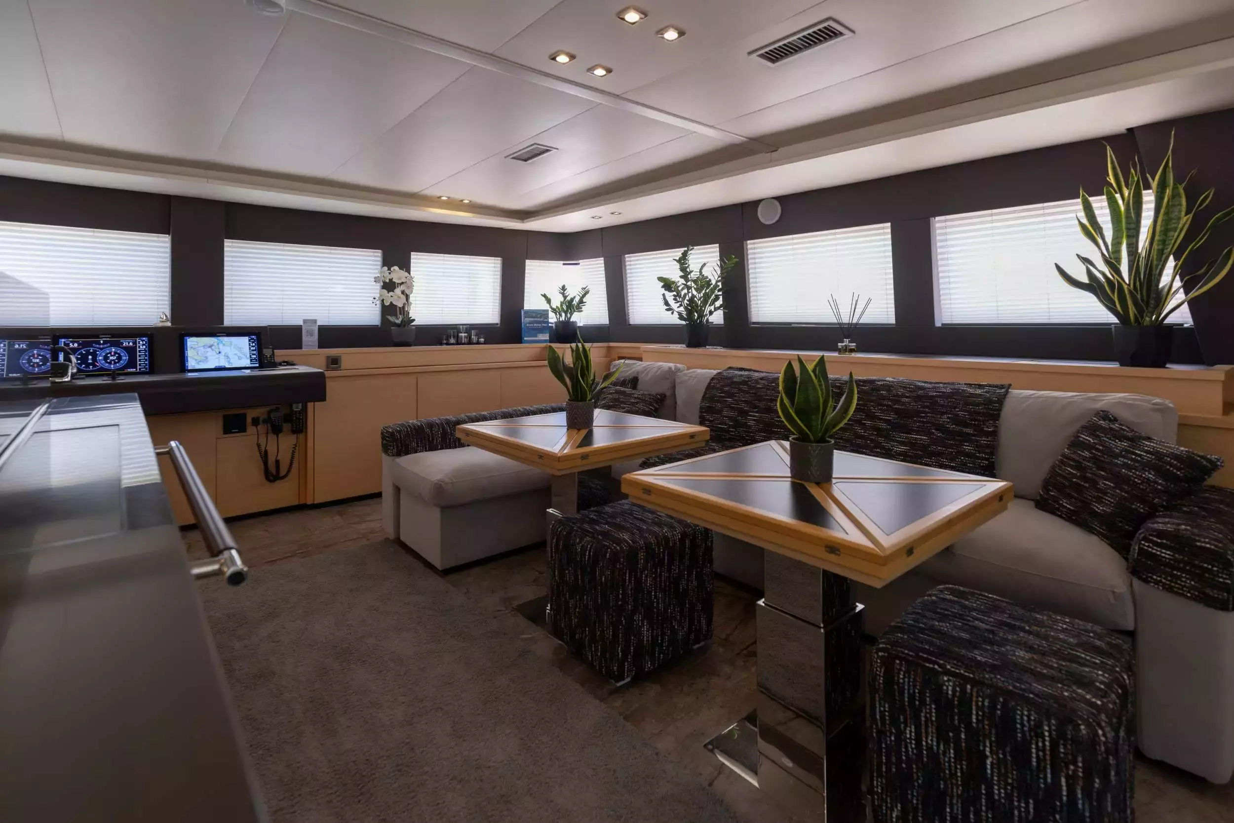 Pearly Gates by Lagoon - Special Offer for a private Power Catamaran Charter in Santorini with a crew